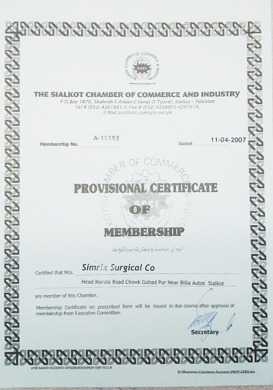 chammber-membership certificates