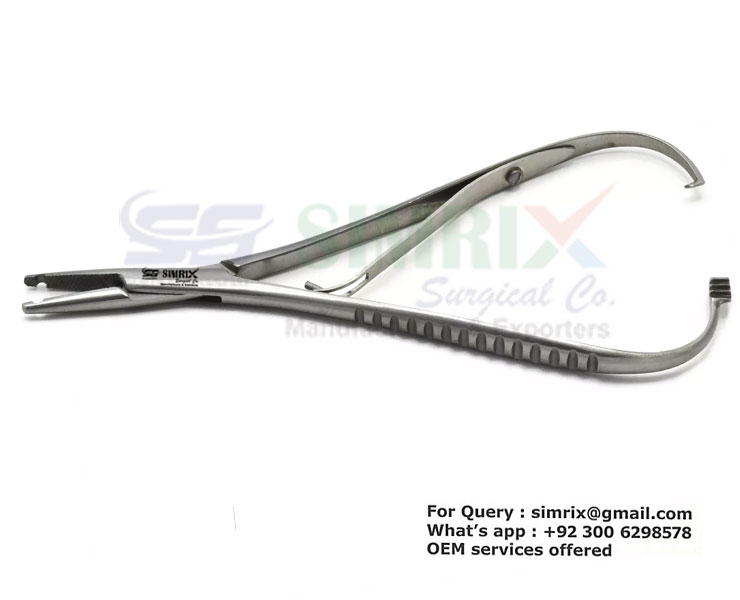 SDE-1433a Elastomeric Ligature Placing Forceps with grooves Flacon 140mm