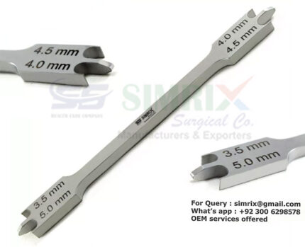 Aluminium bracket height gauge 18cm close up view orthodontic tool